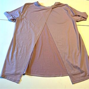 Fabletics Workout Shirt (lavender top open back)